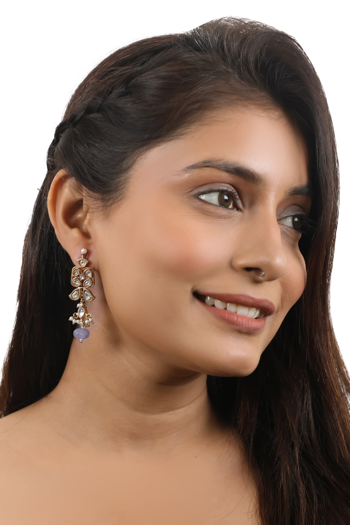 Geometric Floral Encrusted Earrings 