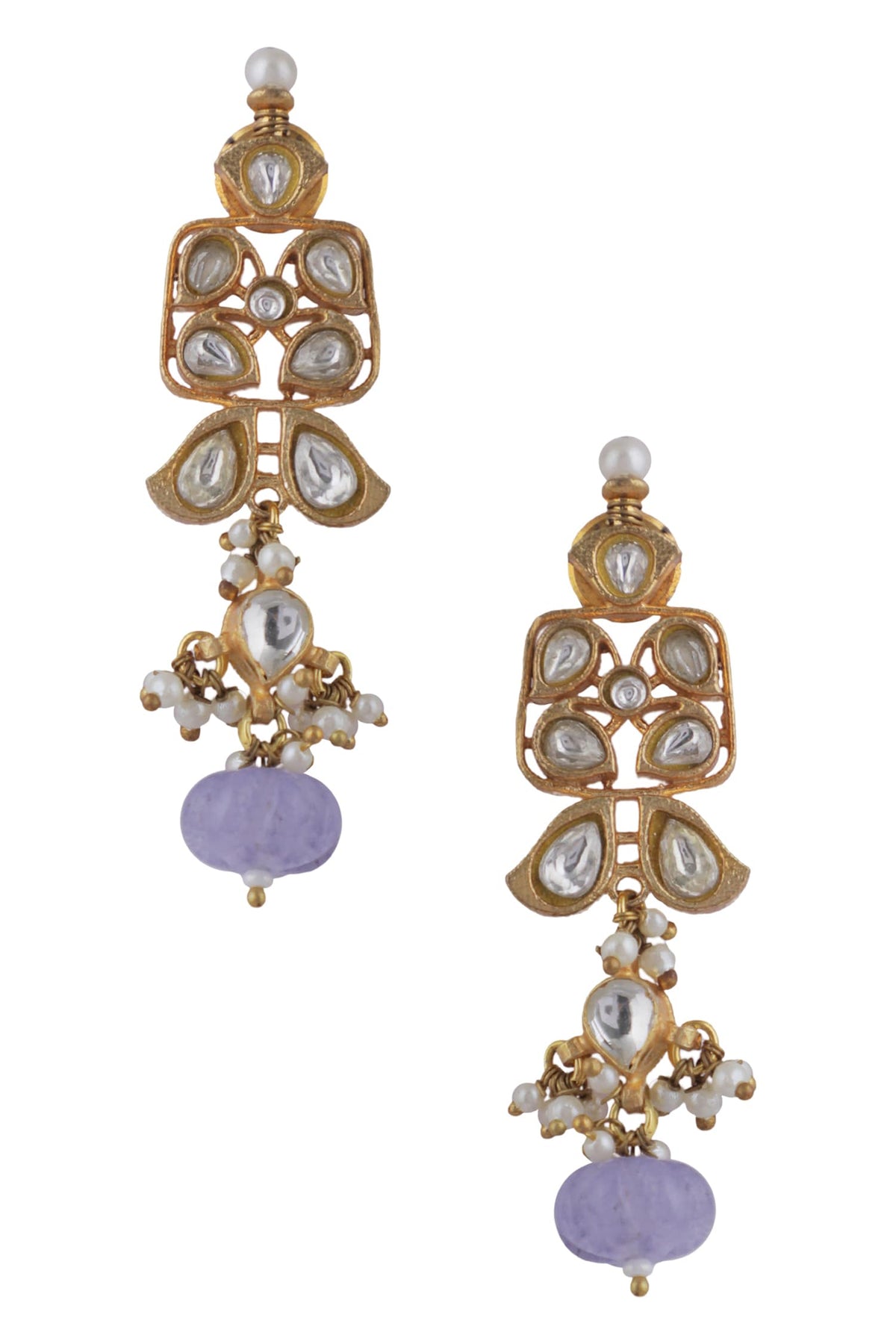 Geometric Floral Encrusted Earrings 