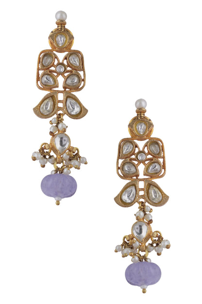 Geometric Floral Encrusted Earrings 