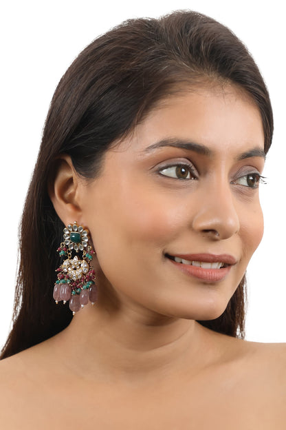 Jadtar Stone Embellished Earrings 
