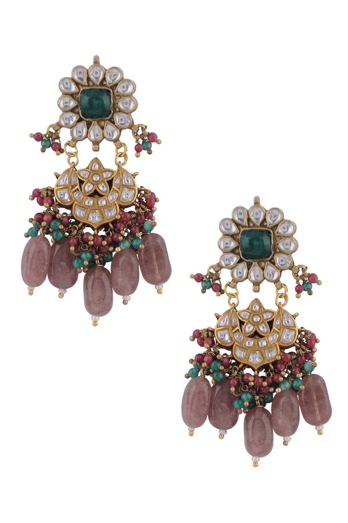 Jadtar Stone Embellished Earrings 