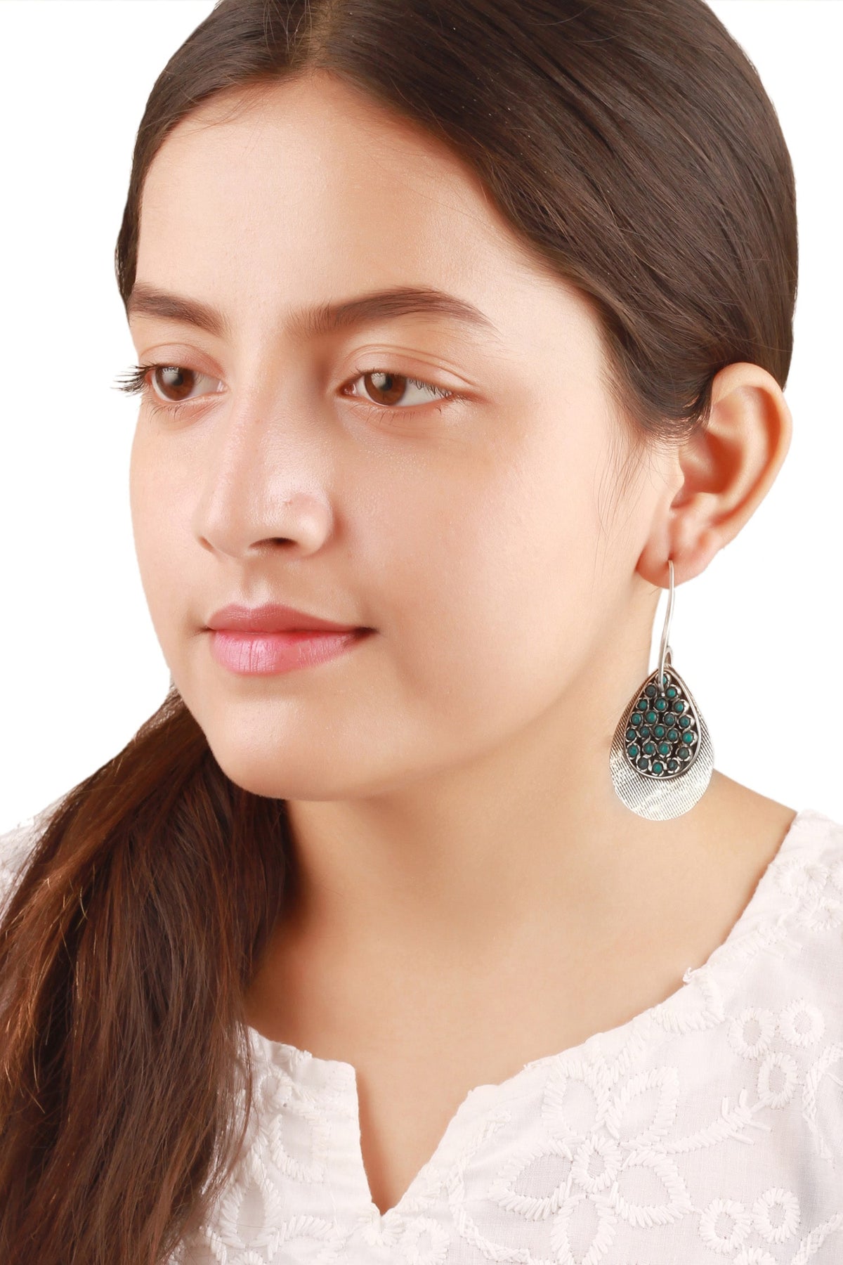 Carved Teardrop Earrings 