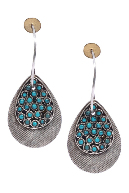 Carved Teardrop Earrings 