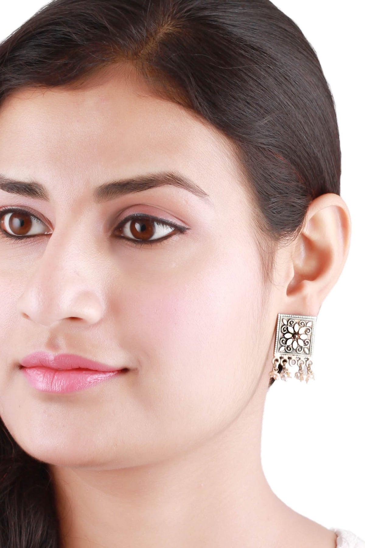 Geometric Carved Earrings 