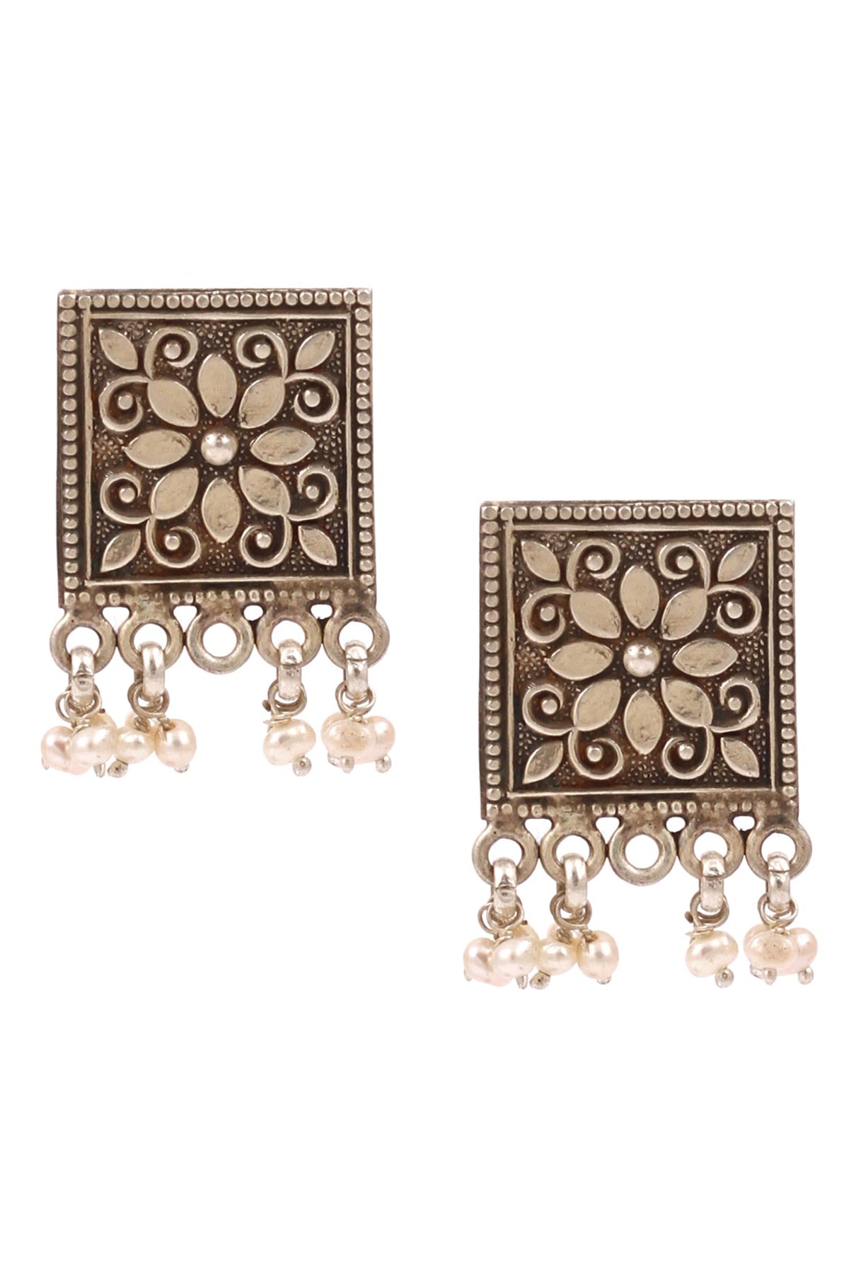 Geometric Carved Earrings 