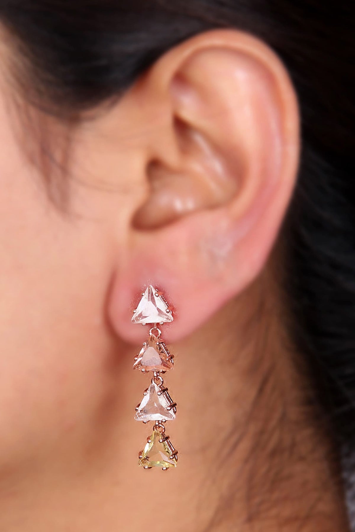 Triangle Mirror Design Earrings 