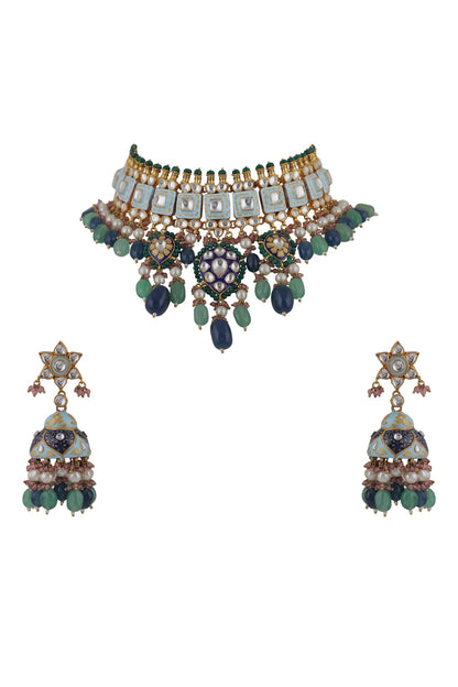 Embellished Mina Work Choker Set 