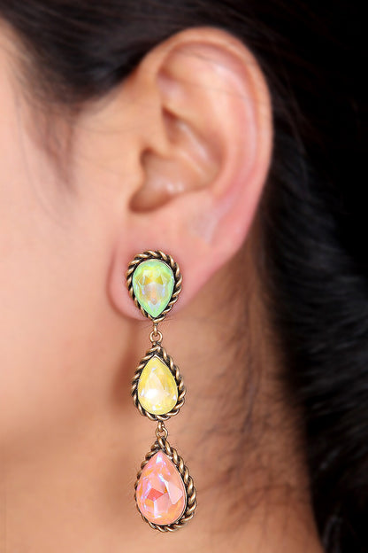 Layered Tear Drop Shaped Earrings 