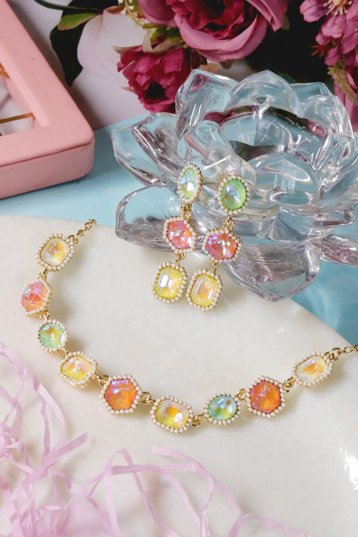 Dangler Crystal Stone Embellished Earrings 