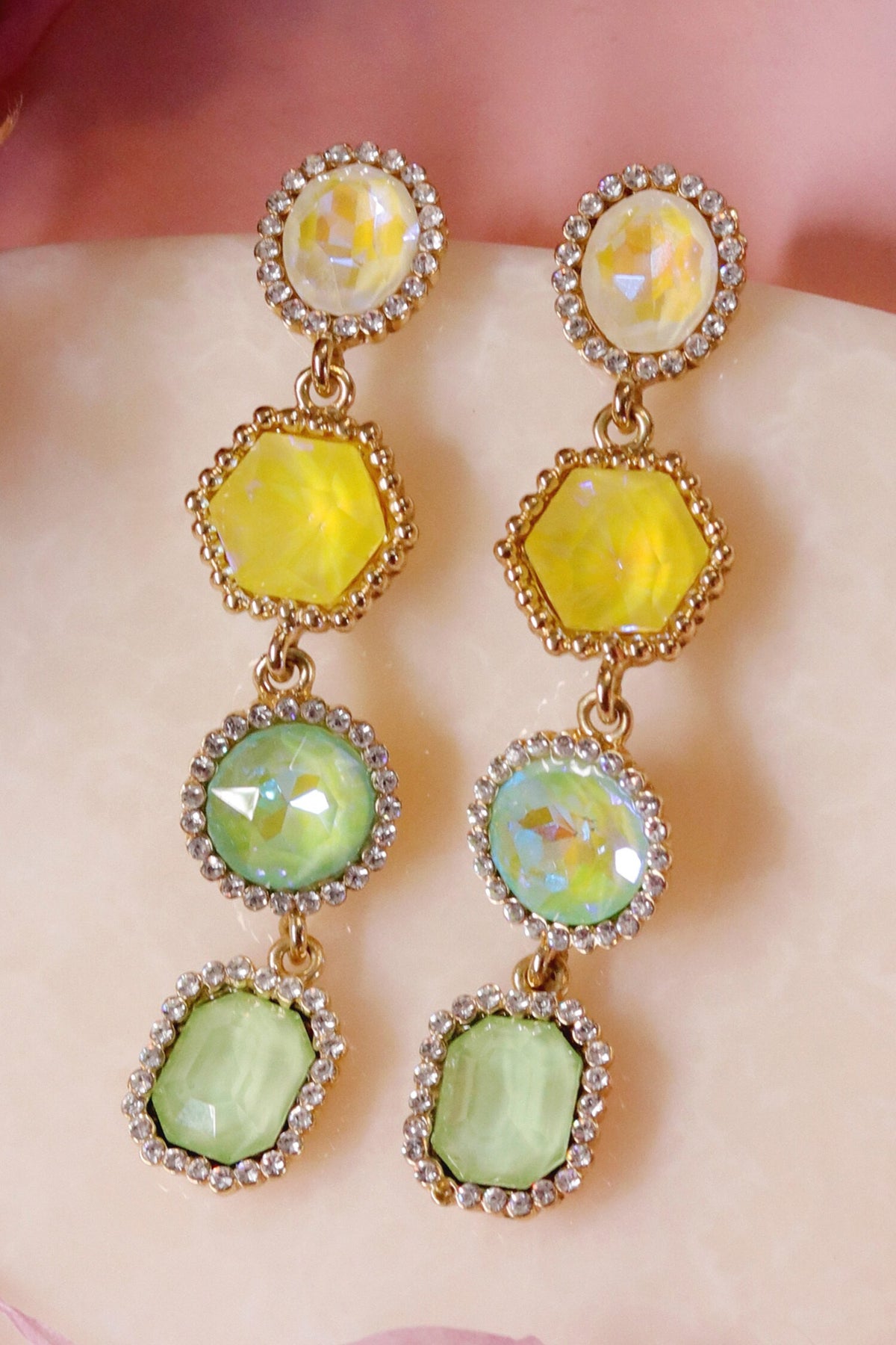 Geometric Crystal Embellished Earrings 
