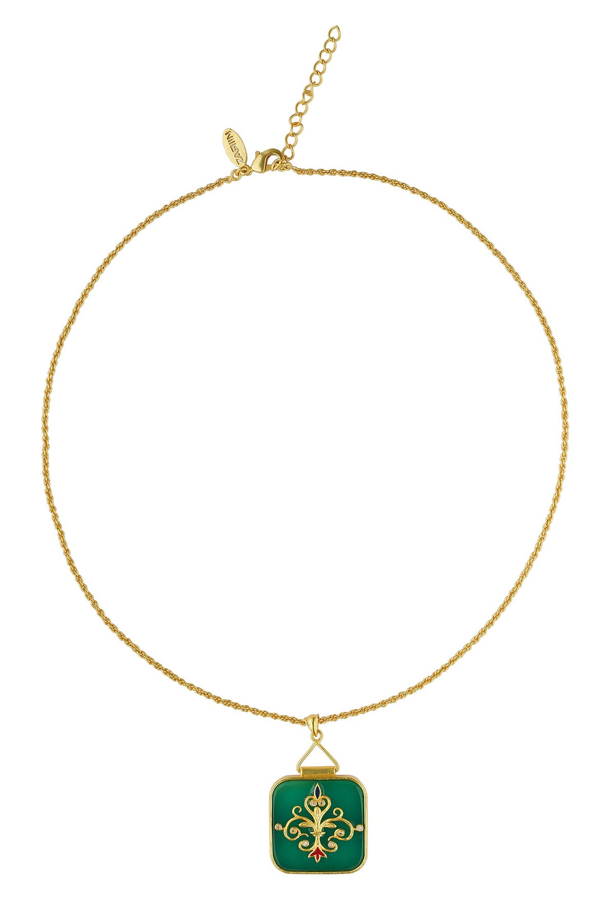 Onyx Embellished Pendant Necklace 