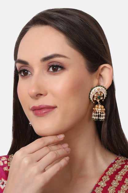 Meenakari Engraved Jhumkas 