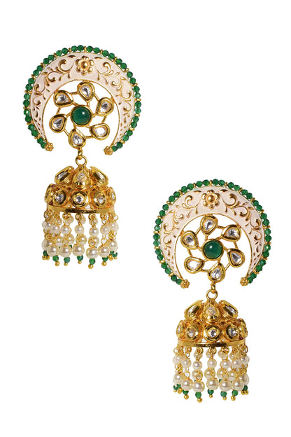 Meenakari Engraved Jhumkas 