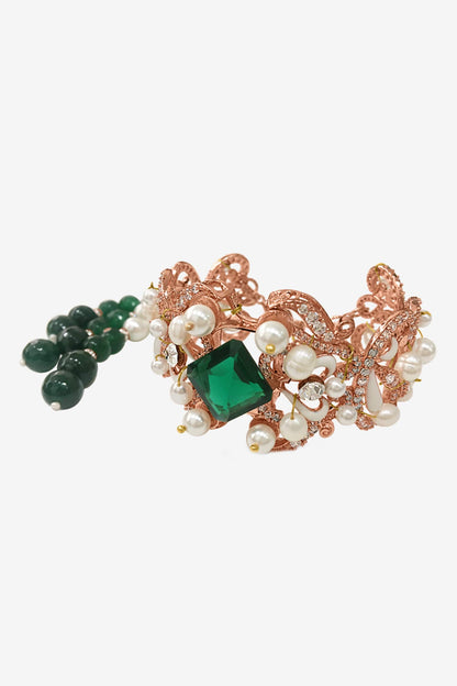 Adella Tassel Crystal Cuff 