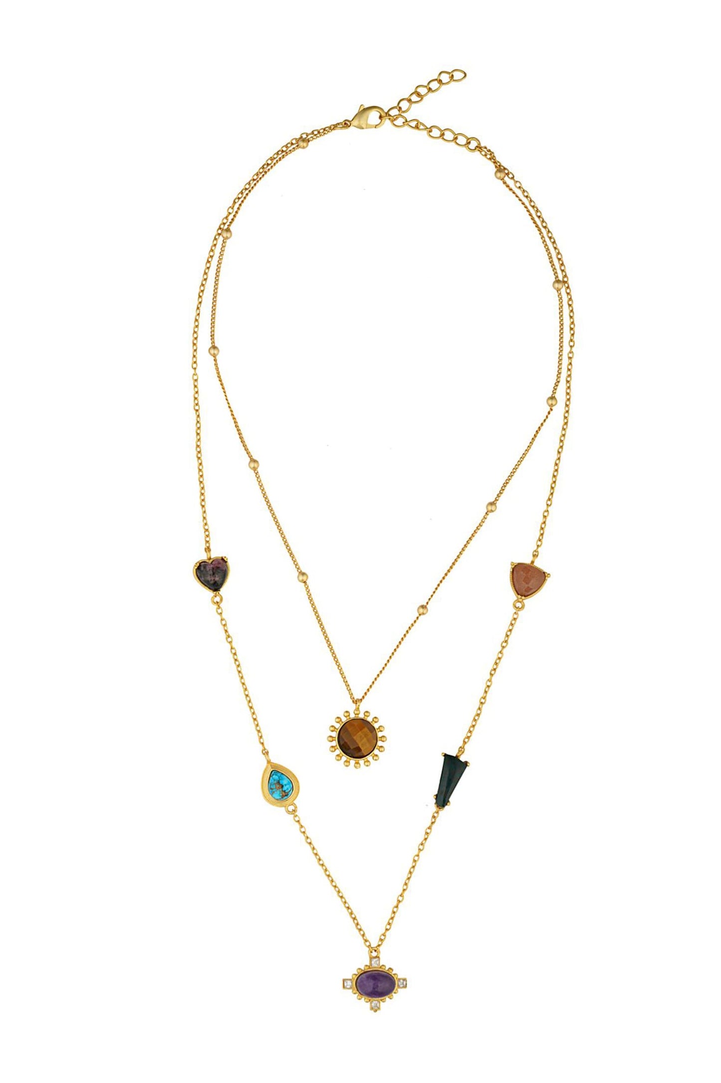 Multi Stone Healing Layered Necklace 
