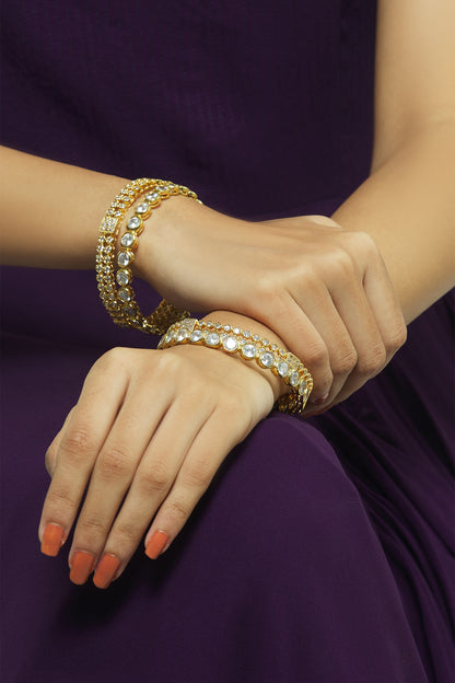 Stone Embellished Bangles Set of 4 