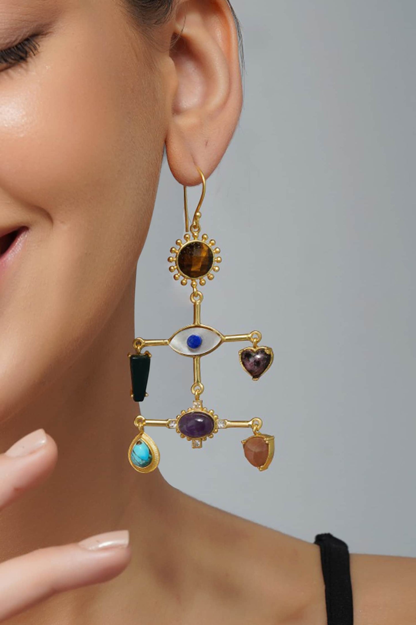 Multi Stone Healing Earrings 