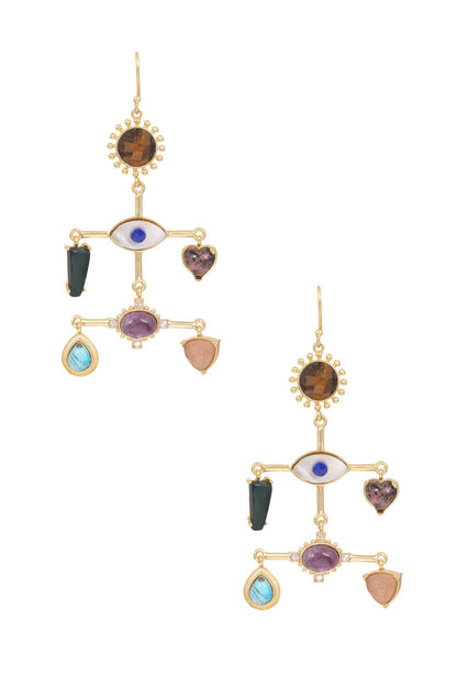 Multi Stone Healing Earrings 