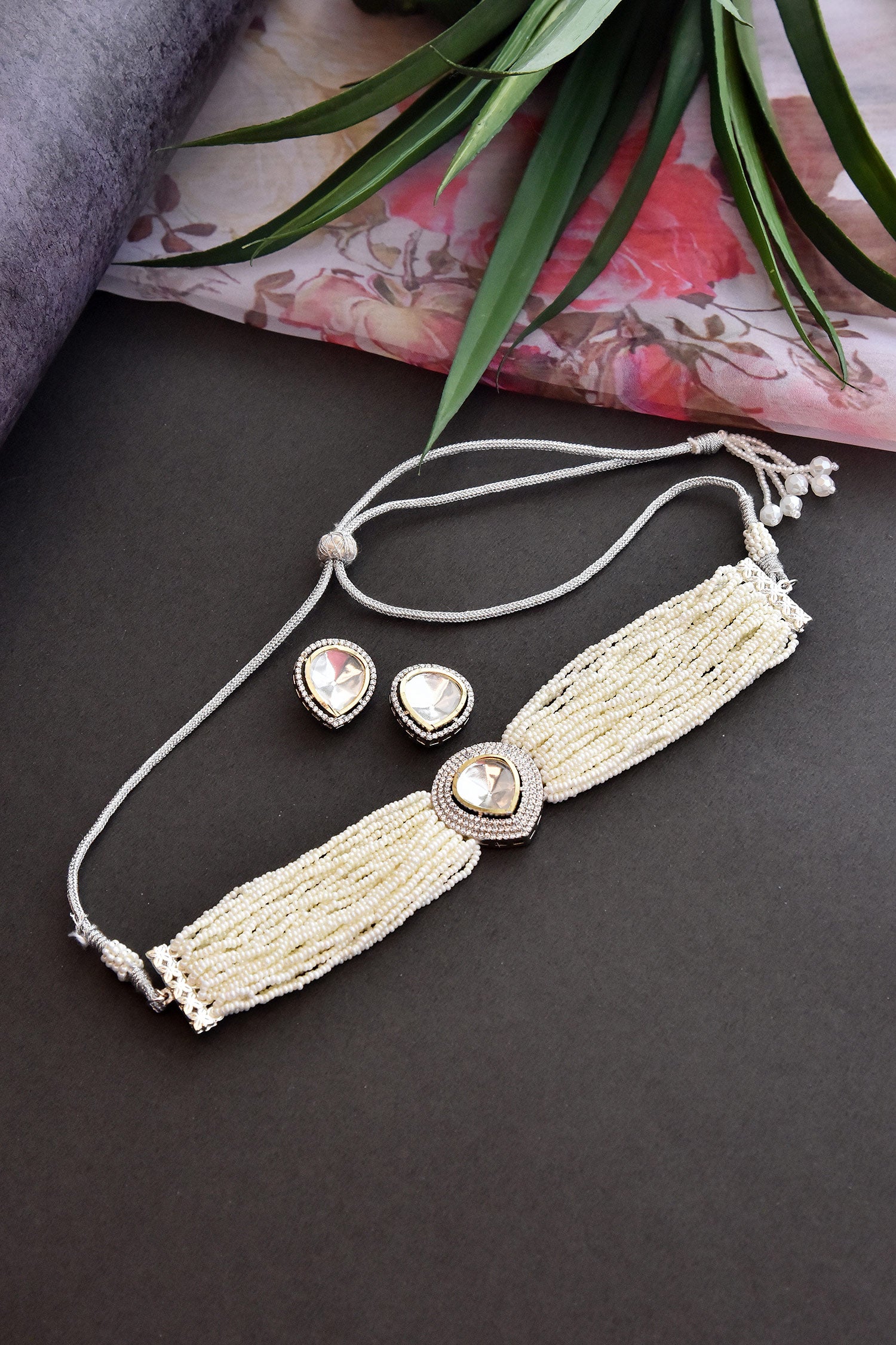 Layered Polki Necklace Set 