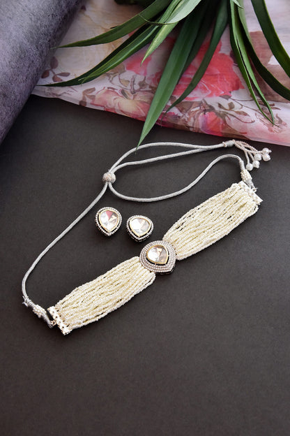 Layered Polki Necklace Set 