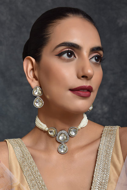 Layered Polki Necklace Set 