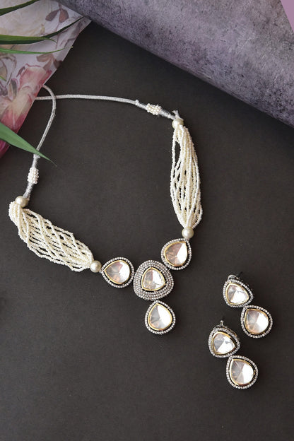 Layered Polki Necklace Set 