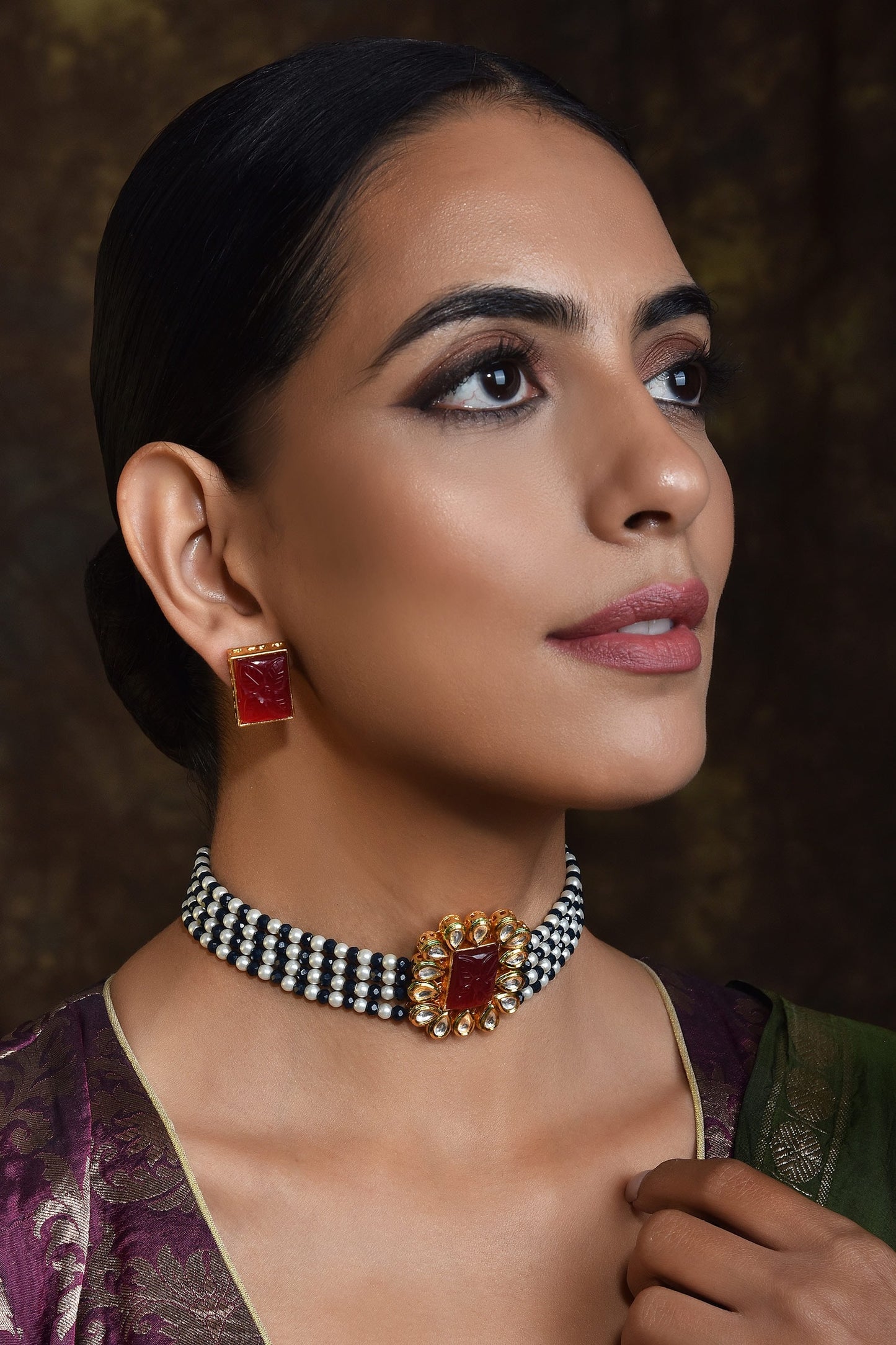 Layered Studded Choker Set 