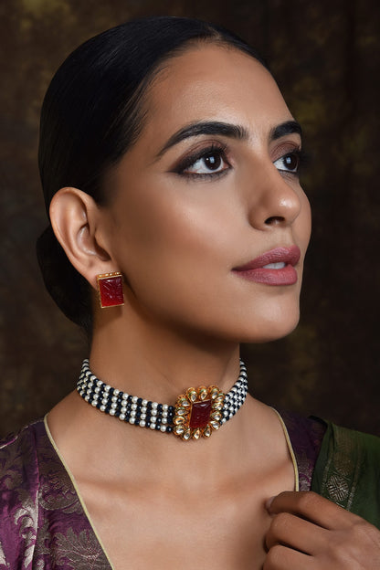 Layered Studded Choker Set 