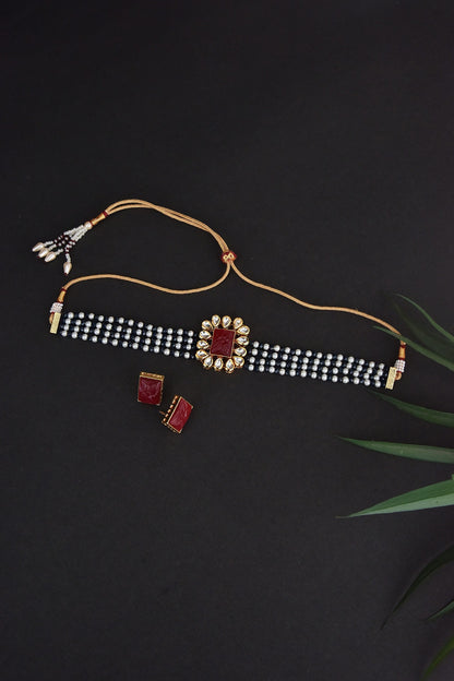Layered Studded Choker Set 