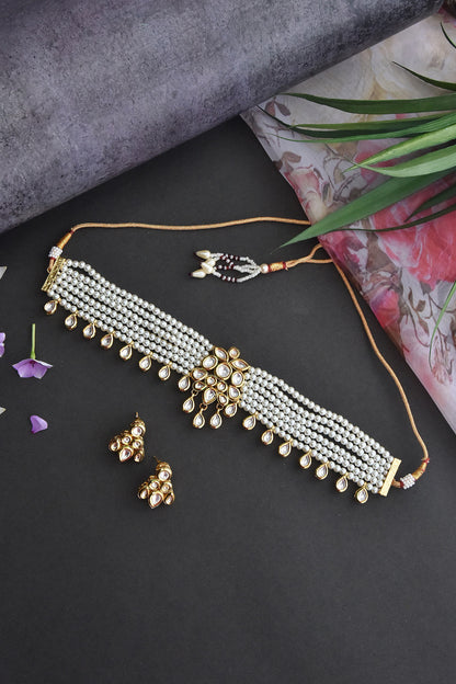 Layered Pearl Choker Set 