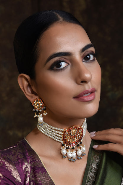 Kundan Floral Choker Set 