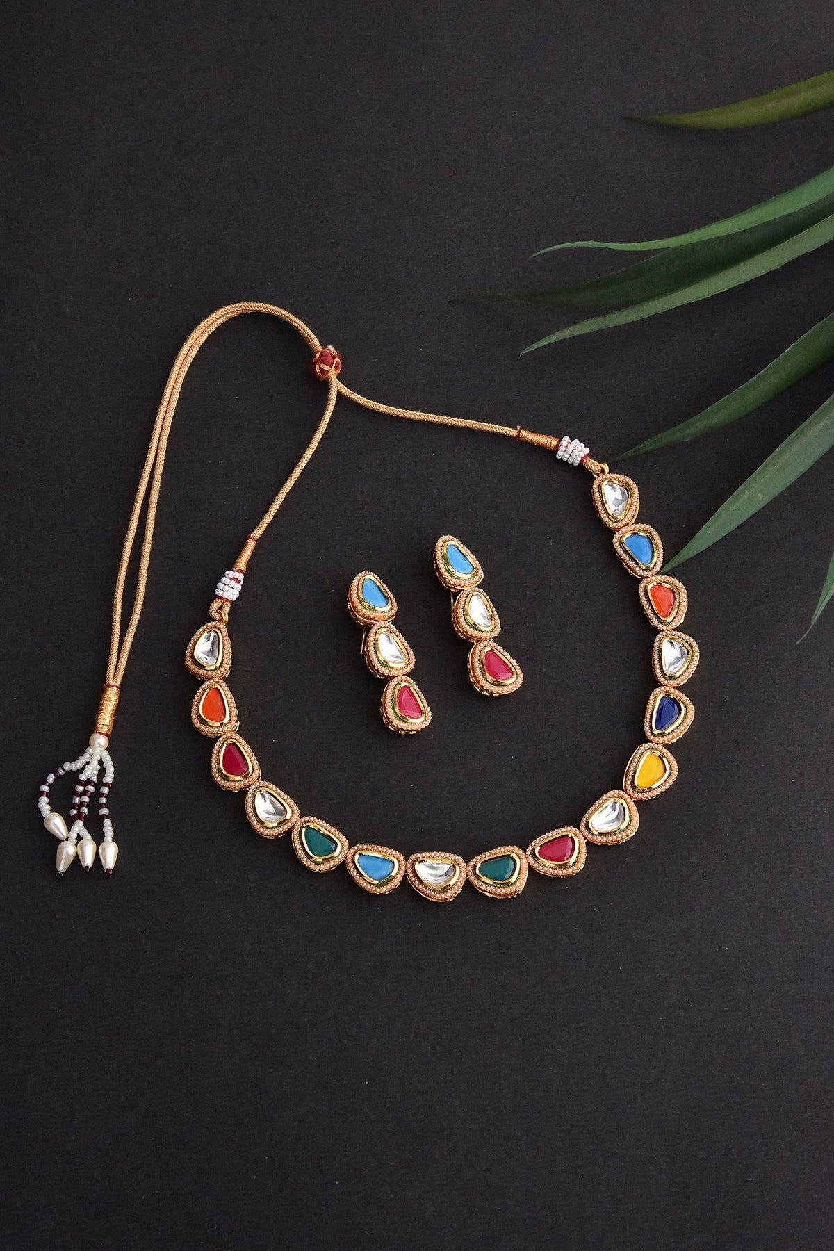 Stone Encrusted Necklace Set 