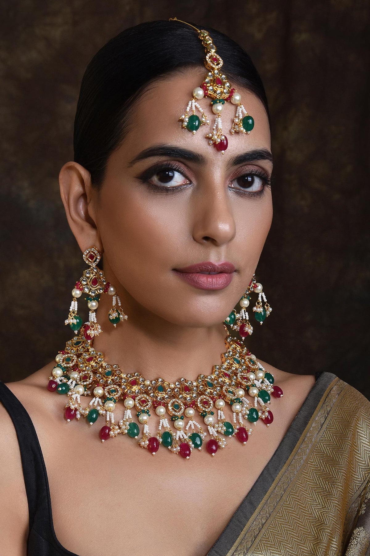 Floral Kundan Studded Choker Set 