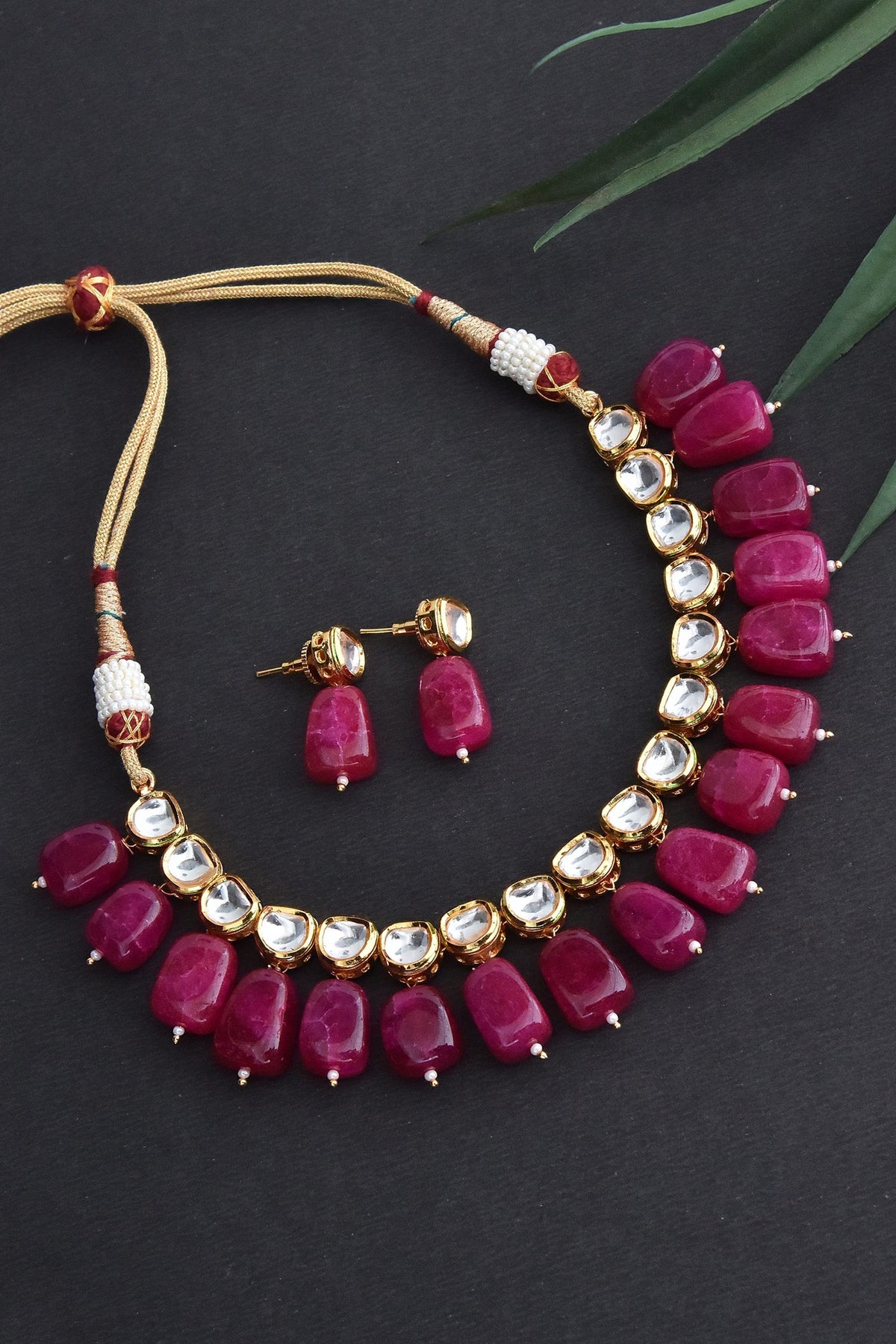 Stone Drop Kundan Choker Set 