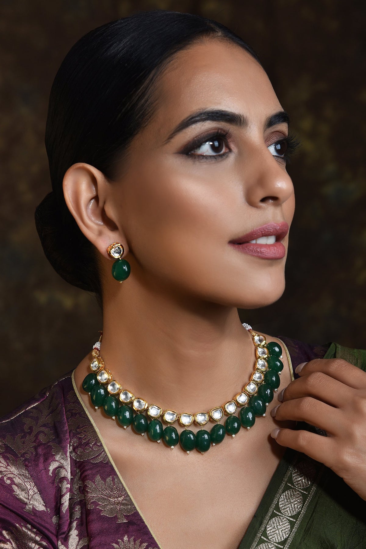 Stone Drop Kundan Choker Set 
