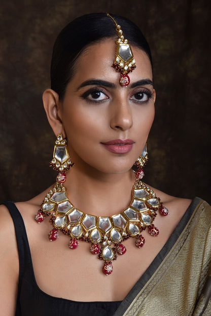 Geometric Kundan Studded Choker Set 