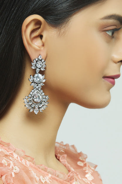 Kundan Crystal Dangle Earrings 