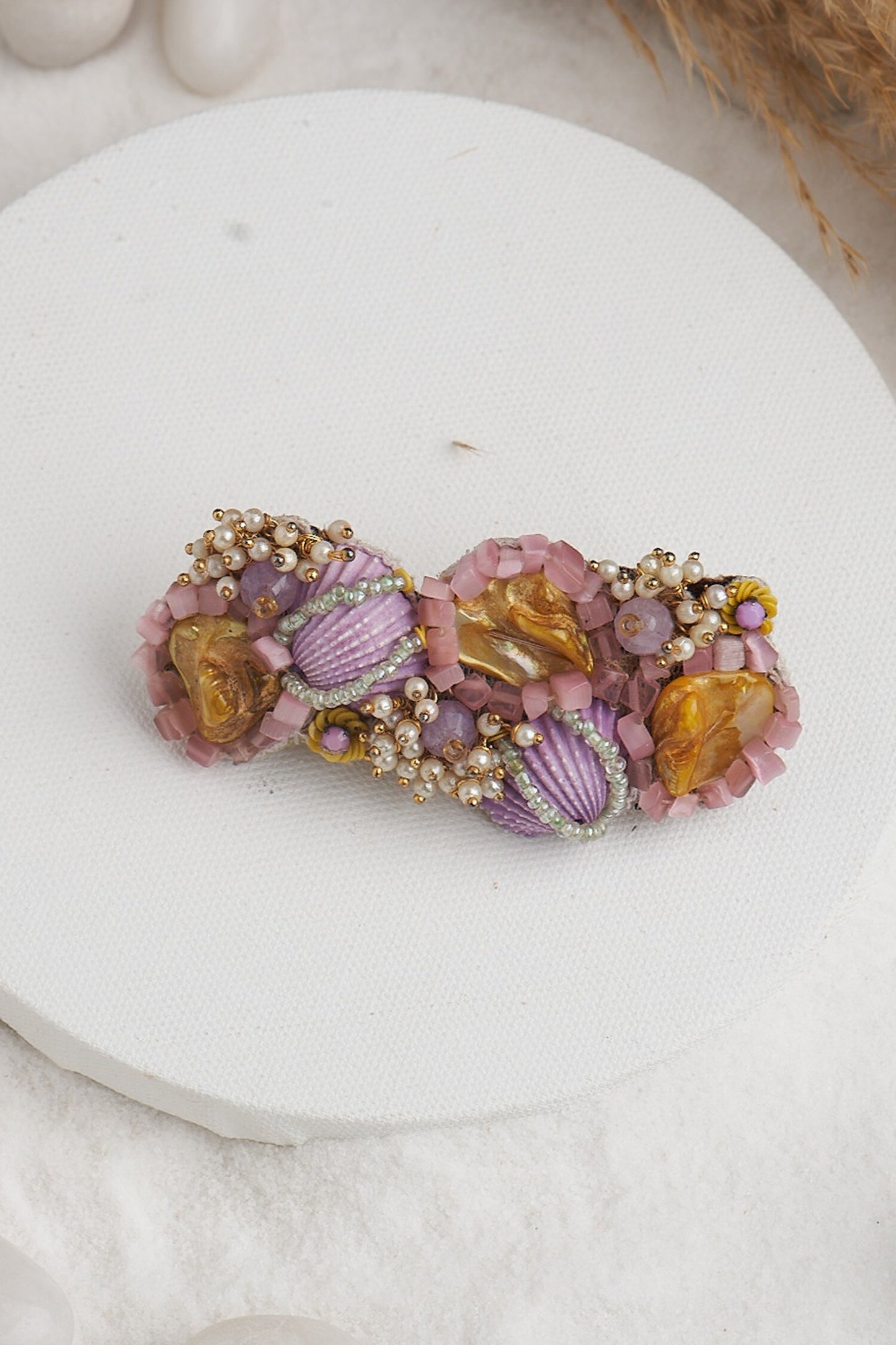 Stone & Shell Embellished Ring 