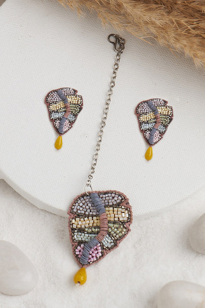 Bead Embellished Maangtikka & Earring Set 