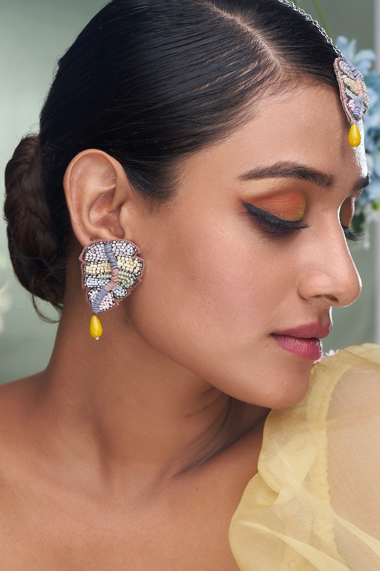 Bead Embellished Maangtikka & Earring Set 