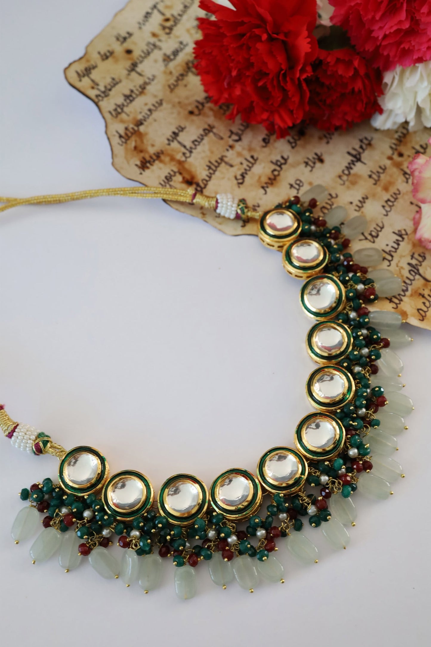 Kundan Stone Drop Choker 