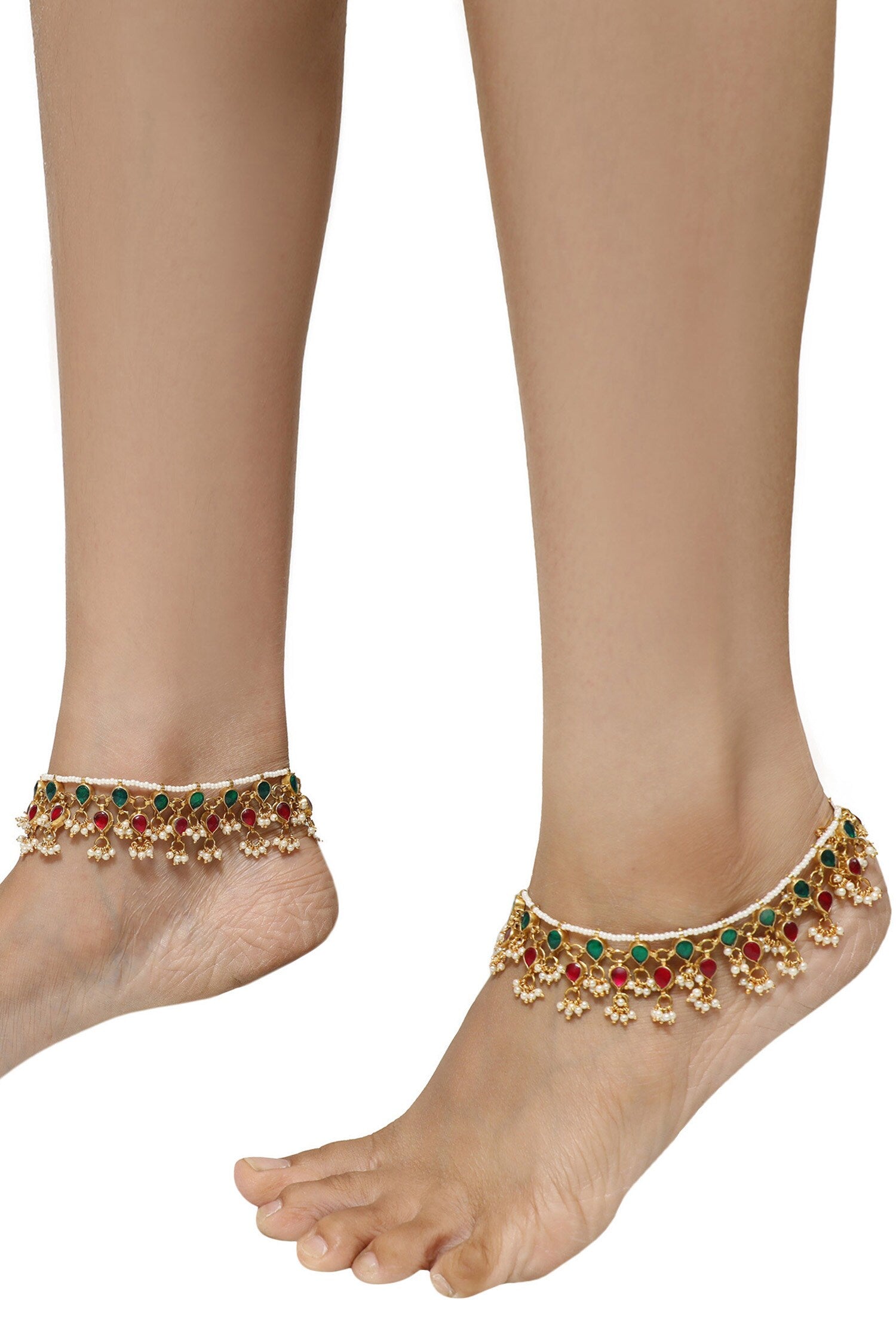 Tiered Stone Anklets 
