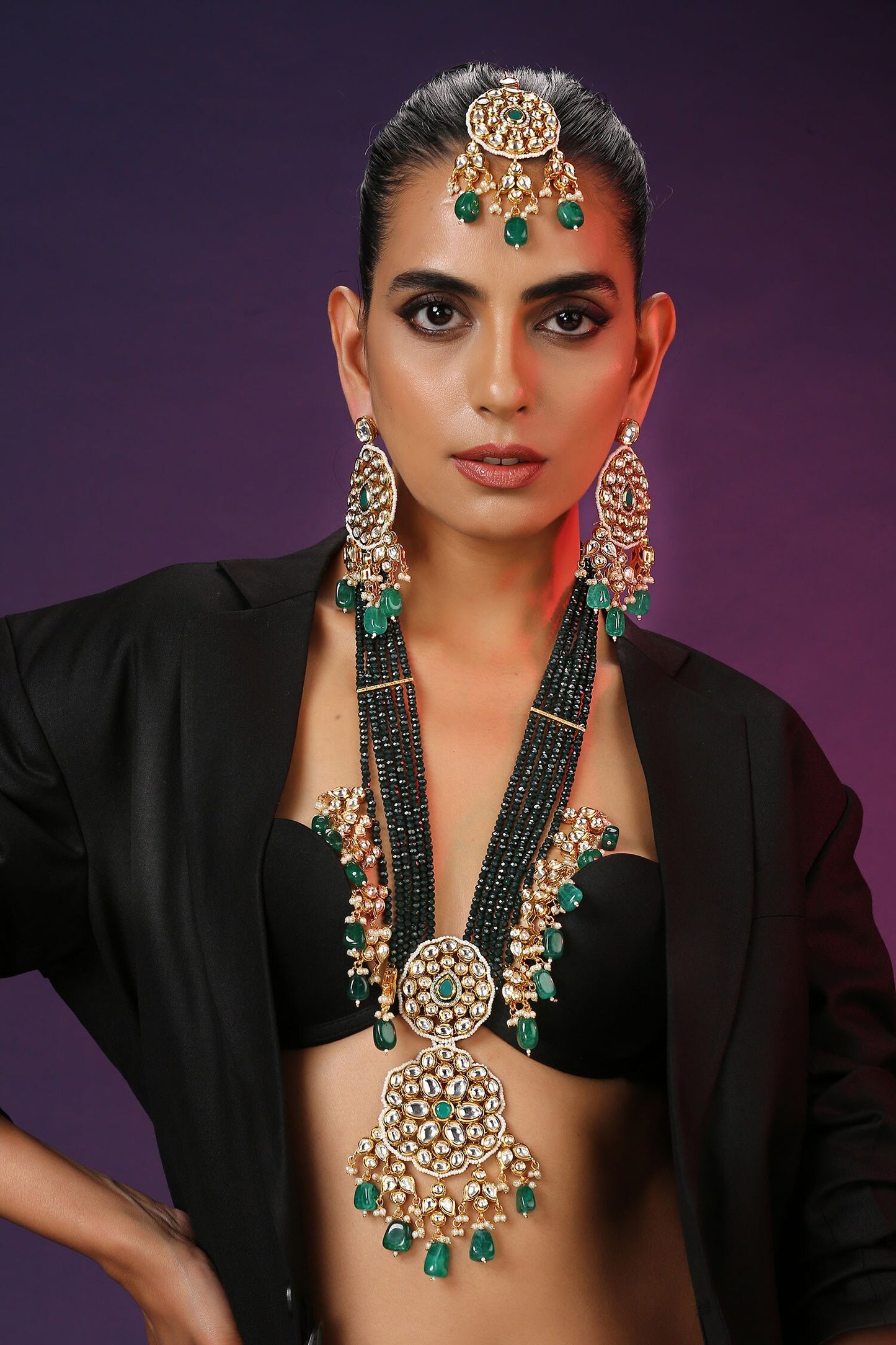Polki Embellished Necklace Set 