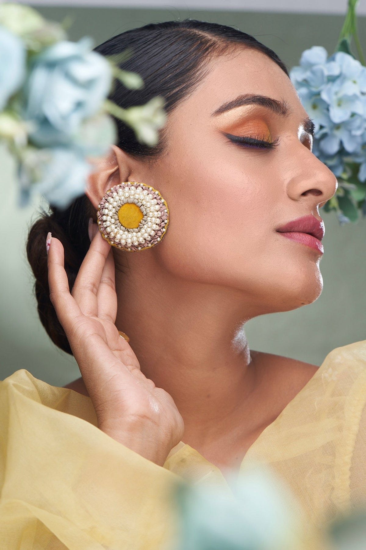 Sunflower Beaded Earrings 