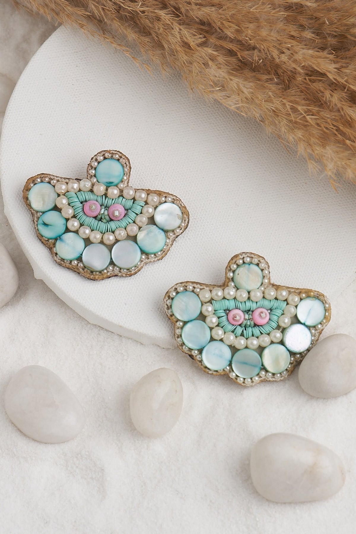 Diya Shape Beaded Earrings 