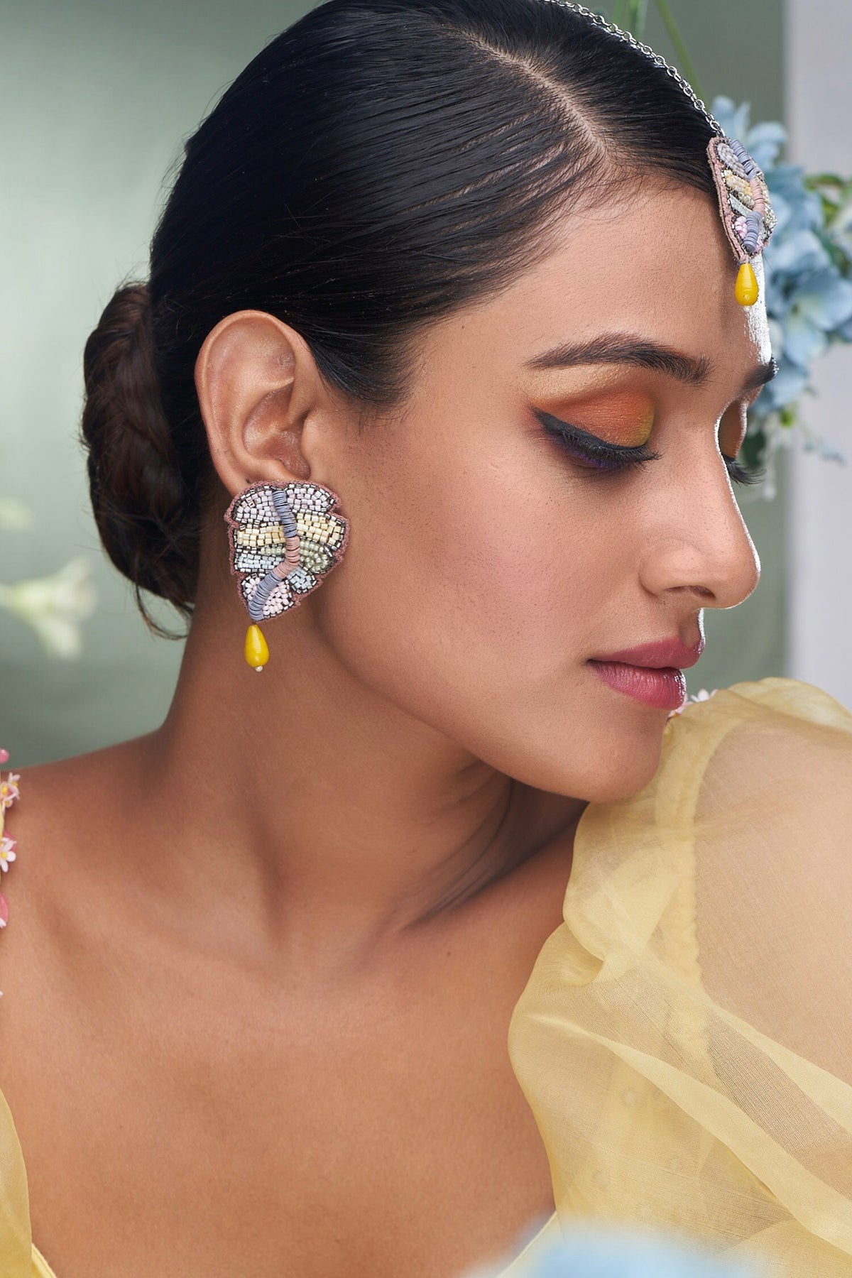 Abstract Shape Sequin Embellished Earrings 