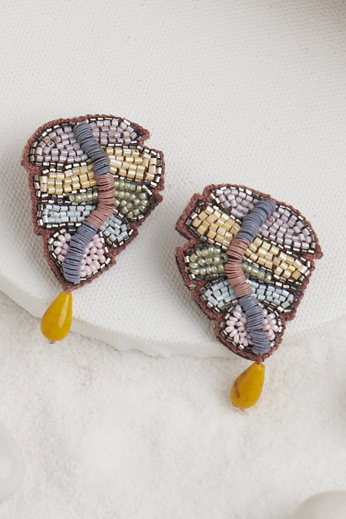 Abstract Shape Sequin Embellished Earrings 