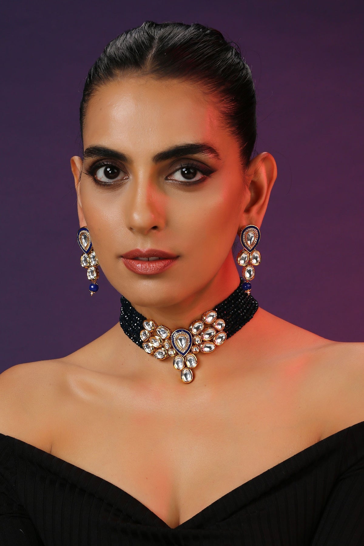 Kundan Studded Layered Necklace Set 