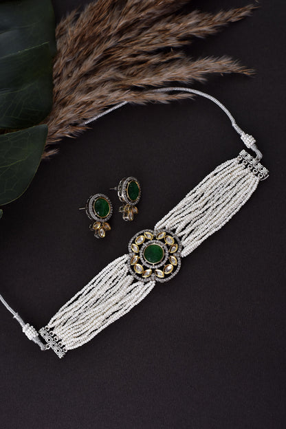 Polki Studded Choker Necklace Set 