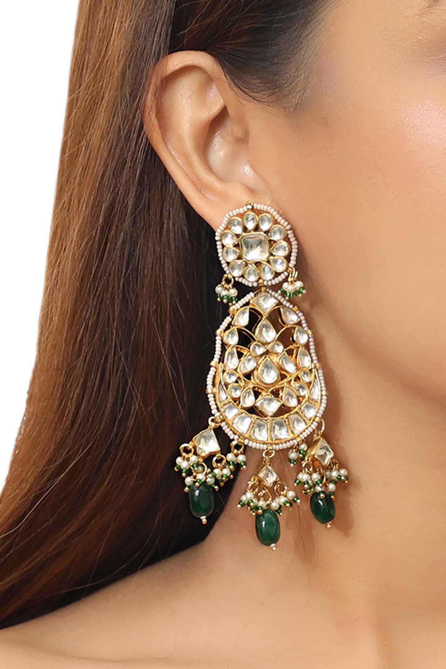 Floral Bead Drop Chandbalis 